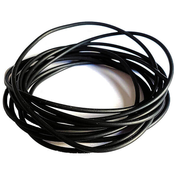 Round Black Rubber Cord, Black 1/16